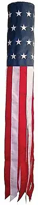 Embroidered Stars American Flag Windsock 60" Show USA Patriotic Support 100D