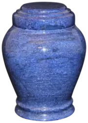 Small/Keepsake 15 Cubic Inch Blue Embrace Funeral Cremation Urn for Ashes