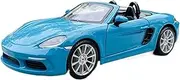 Finished Scale Model Simulation 1:24 for Porsche 718 Die-cast Alloy Car Model Static Scale Model Exquisite Collection Holiday Presents Presents Ornaments(White)