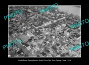 OLD LARGE HISTORIC PHOTO LOCK HAVEN PENNSYLVANIA, AERIAL VIEW OF TOWN FLOOD 1936