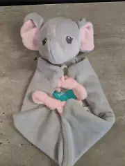 NWT DANDEE Elephant Baby Lovey Security Blanket Rattle Plush Gray UNUSED NEW