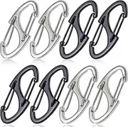 JYvivid 8 Pcs Zipper Clip Anti Theft Deterrent, Safety Zipper Locks, Dual Opening Zippers Pull Replacement for Backpacks, Suitcases, Traveling, Camping - Black, Silver