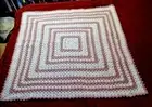 Handmade Modern Granny Stitch Baby Chair Lap Afghan Throw Blanket 38 in. Sq. NEW