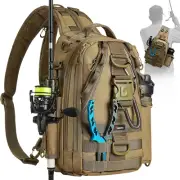 Piscifun Fishing Tackle Backpack with Rod & Gear Holder, Lightweight Outdoor Wat
