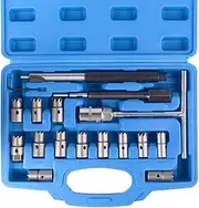 DAYUAN 17PC Professional Diesel Injector Seat Cutter Cleaner Tool Set Carbon Remover