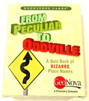 From Peculiar to Oddville knowledge card game geo Nova quiz deck of bizarre name