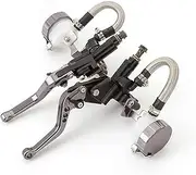 Tsinesla Scooter Adjustable Universal Motorcycle Hydraulic Clutch Brake Pump Master Cylinder Set for 7/8#39;#39; Handlebar 125cc-600cc