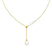 Pearl fishing gold necklace - Gold Plated Tarnish Free Jewellery