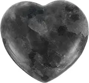 uxcell Natural Heart Shaped Crystal Stone, 1.2 Inch Mini Polished Love Gemstone Crystal, Pocket Rock Engraved Worry Stones for Women Gifts Meditation, Black Gray