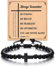 Morakot Cross Bracelet for Men, Christian Gifts for Men, Cross Jewelry Religious Gifts for Men Husband Boyfriend Son Brother Grandson, Easter, Chri...