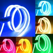 1-5M LED Strip Neon Rope Light Waterproof 12V Tube Party Bar Decor Power Adapter