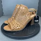 Big Buddha Peep Toe Heels Womens 9 Brown Slingback Lasercut Sandal Shoe