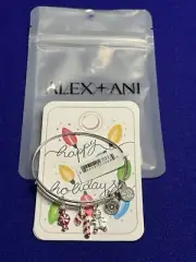 Alex and Ani Christmas Sweets Bracelet Gingerbread Man, Candy Cane, Peppermint