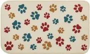 Textured Printed Kitchen Rug/Mat (18"x30") MULTICOLOR TREND PAWPRINTS, rect., MH