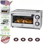 Versatile Black Toaster Oven Air Fryer - Bake, Broil & Reheat with Timer Control