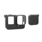 Camera Body Silicone Protective Case with Lens Cap For Insta360 Ace Pro (Black)