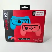 New 2 Pack Controller Grips for Nintendo Switch & OLED Model Joy Con, Red/ Blue