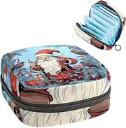 Period Bag,Sanitary Napkin Storage Bag,Christmas Card with Santa Cartoon,Tampon Bag for Purse