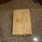 CHATEAU MOUTON ROTHSCHILD 2017 EMPTY 6 BOTTLE ORIGINAL WOOD BOX 21.5 X 13.5 X4.5