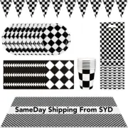 Checker Check Karting PARTY Plate Napkin TABLEWARE SUPPLIES Racing Car Theme