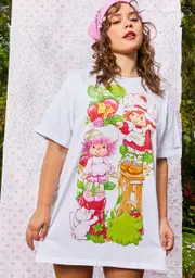 [Dolls Kill X Strawberry Shortcake] Plus In This Together Oversized Graphic Tee
