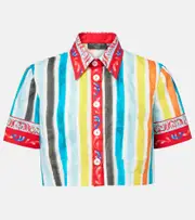 [Dolce & Gabbana] Dolce & Gabbana Striped cropped cotton top AU 16 multicoloured