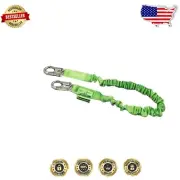 Honeywell 6FT Shock-Absorbing Stretchable Web Lanyard with Locking Snaps - Green
