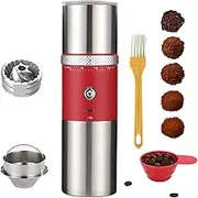 Portable Electric Conical Burr Coffee Grinders, Spice Grinder Electric, Bean Grinder,USB Rechargeable Coffee Maker Stainless Steel Coffee Bean Machine with 15 Fine to Coarse Grind Settings (Red)