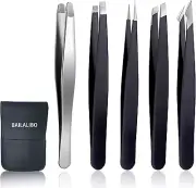 Tweezers for Women Facial Hair, 5Pcs Set, round Tip Eyebrow Tweezer for Men, Pro
