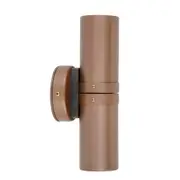 Pillar Light Up/Down GU10 Aged Copper IP65 Round Back Plate Anti-Glare