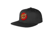 Santa Cruz Classic Dot Patch Flat Peak Snapback Cap Mens in Black