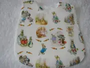 Peter Rabbit Multicoloured Baby Bib Cotton Front Towelling Back Handmade