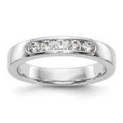0.35ct. CZ Solid Real 14K White Gold 5-Stone Channel Wedding Band Ring
