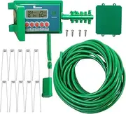 Yardeen Digital Irrigation Timer Kit with LCD Display, 10 Ground Stakes, Water Hose and Mounting Hardware