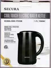Secura Cool Touch Electric Water Kettle SWK-1701DB 1.7L / 1.8Qt Stainless Steel