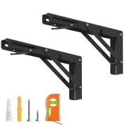 2 Pack 16 Inch Folding Shelf Brackets Wall Mounted Collapsible Shelf Brackets