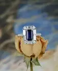 Emerald Cut Lab-Created Blue Sapphire Diamond Wedding Ring 14K White Gold Plated