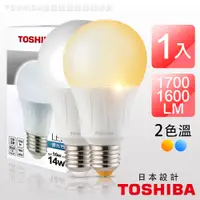 在飛比找蝦皮商城優惠-【TOSHIBA東芝】14W白光/黃光 LED廣角 高效二代