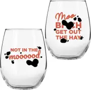 Fun Cow Gifts for Lovers - "Not In The Mood" "Moo, B***h Get Out Black