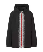 logo trim jacket L Black