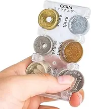 Japanese Yen Coin Holder Hard Case Organizer and Storage for Coins Rectangle JPY Coin Organiser and Dispenser, Plastic Coin Sorter Wallet with 12 Slots
