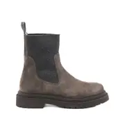 [Brunello Cucinelli] Brunello Cucinelli Suede Chelsea Boots 41 IT BROWN/GREY