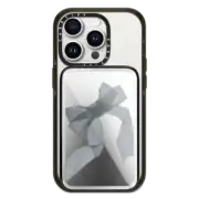 PowerThru Power Bank Mirror Slim Power Bank MagSafe Compatible Black Organza Ribbon