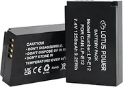 LOTUS POWER LP-E12 Battery Replacement, LP E12 LPE12 Batteries Compatible with Canon Camera EOS M, EOS M2, EOS M50, EOS M100, EOS M200, EOS 100D, PowerShot SX70 HS (2 Batteries)