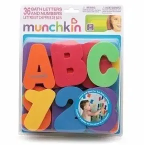 Munchkin戲水洗澡字母數字貼36片 兒童益智玩具 洗澡玩具 漂浮玩具 游泳池戲水玩