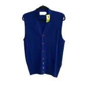 Vintage Pebble Beach of California Men's Dad Cardigan Sweater Vest Size Large