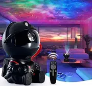 Astronaut Galaxy Star Projector Starry Night Light, Astronaut Star Projector with Nebula, Remote Control, 360° Rotation, USB Powered, Ceiling Projector Gifts for Children and Adults(Black Star)