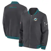 Miami Dolphins Nike Sideline Coach Bomber Jacket - Mens