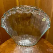 FRANCO Srl Vetrerie E Cristallerie Art Glass Aqua Imported Vase- Made in Egypt
