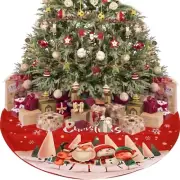 47 Inches Christmas Tree Skirt Santa Snowman Elk Mat Thick Xmas Tree Skirt Decor